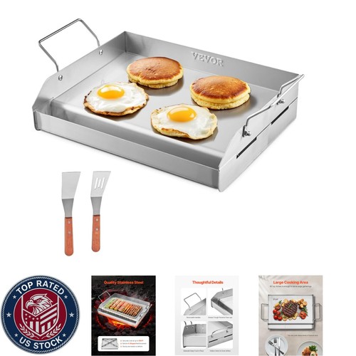 Stainless steel griddle 17x13 - stainless,